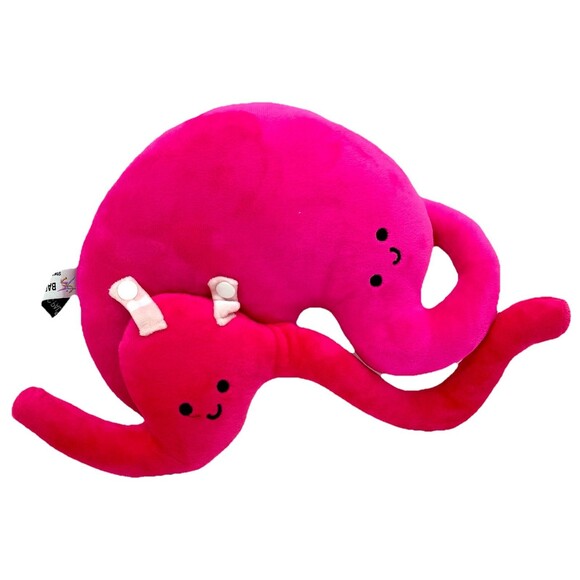 Bariatric Pal Odd Stomach Plush Stuffed Animal Unusual Weird 2 Tone Pink - Picture 1 of 6
